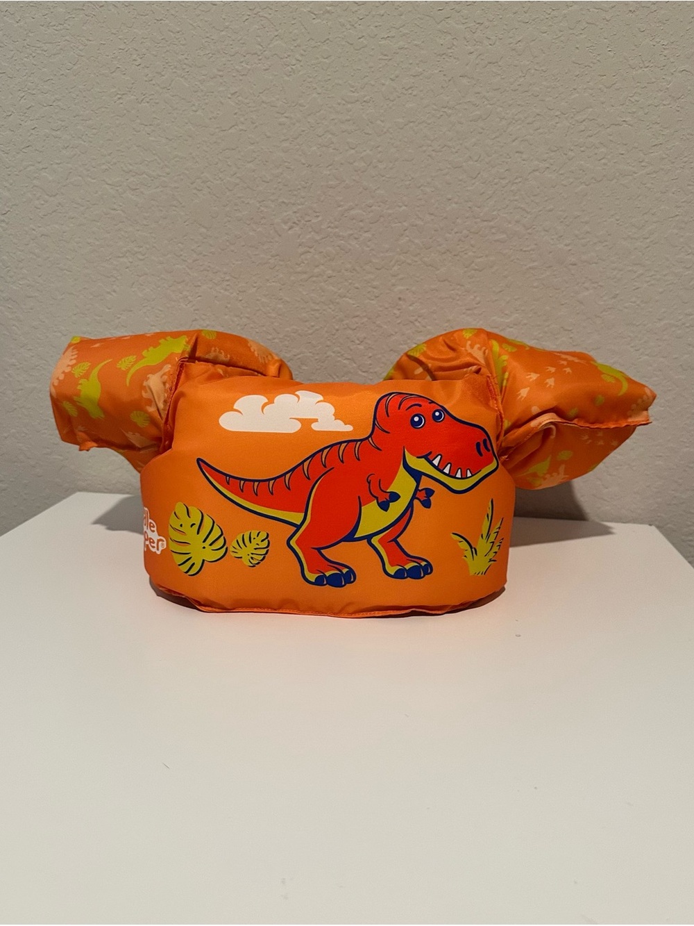 Kids Orange Dino Inflatable Swim Vest - Unbranded